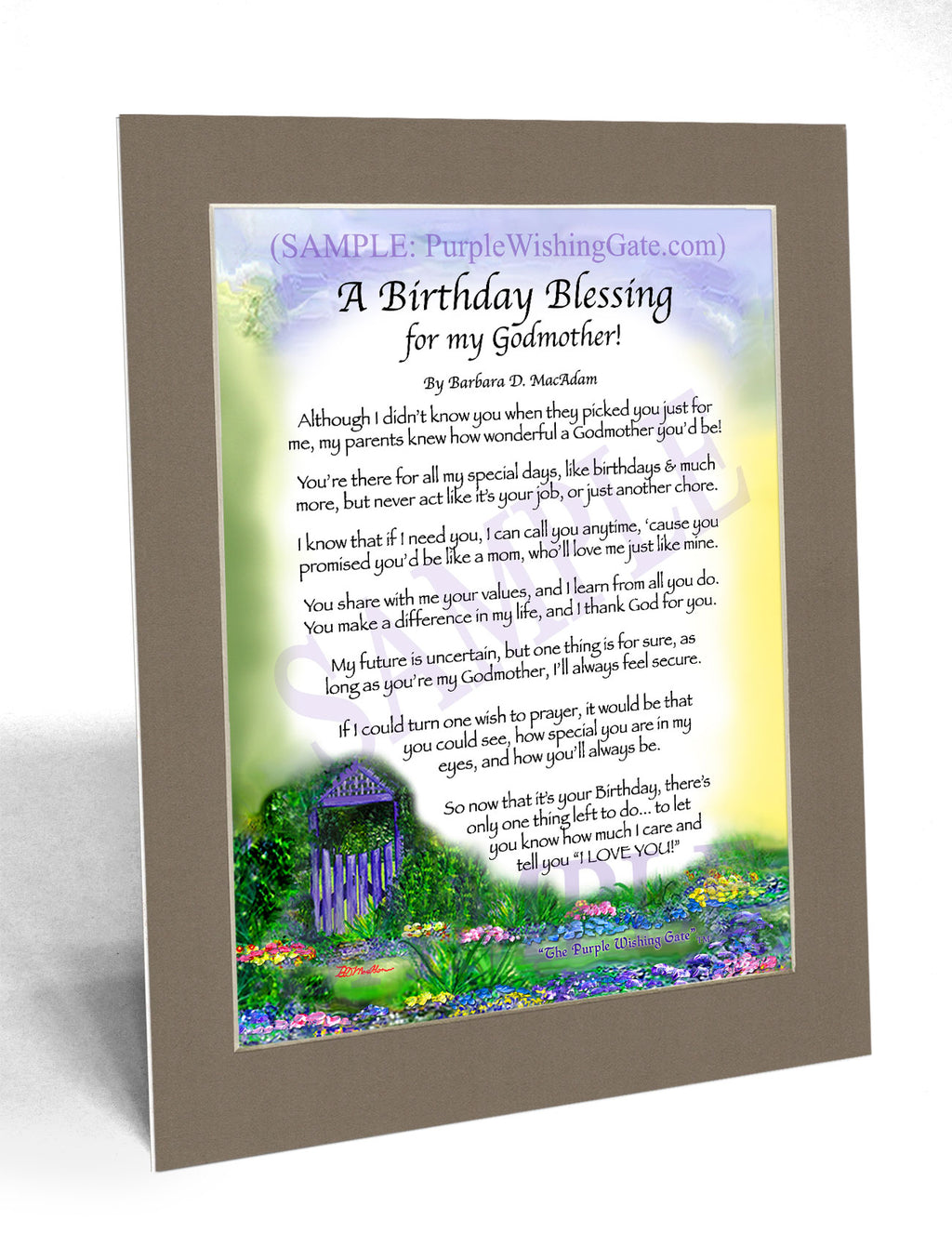 A Birthday Blessing for my Godmother: Purple Wishing Gate / 8x10
