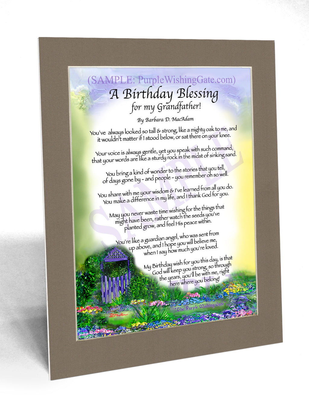 A Birthday Blessing for my Grandfather: Purple Wishing Gate / 8x10

