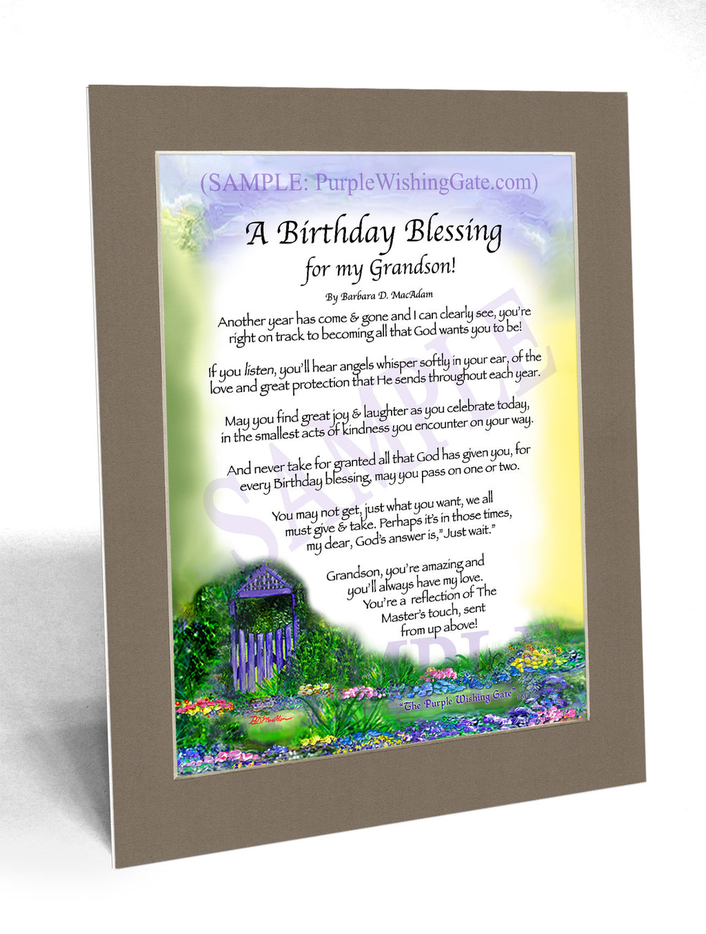 A Birthday Blessing for my Grandson: Purple Wishing Gate / 8x10
