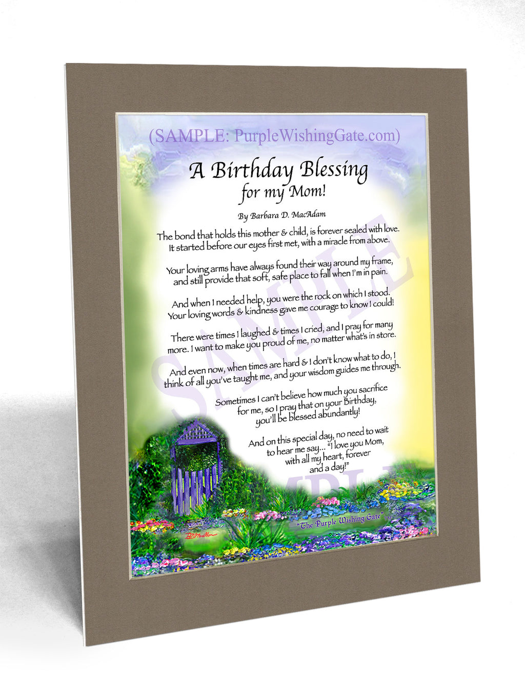 A Birthday Blessing for my Mom: Purple Wishing Gate / 8x10
