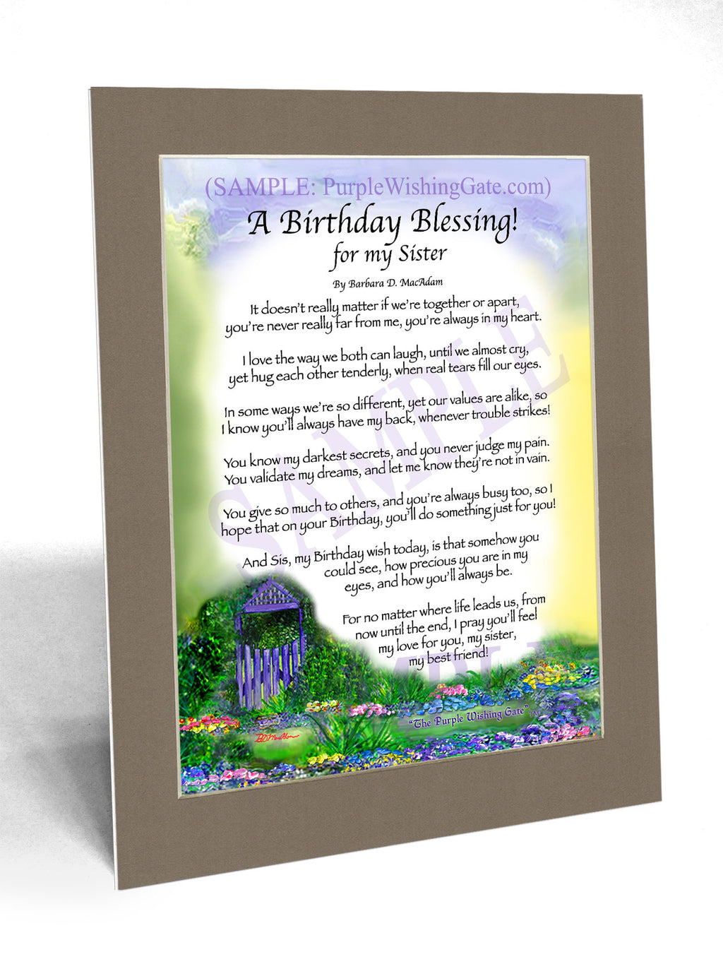 A Birthday Blessing! for my Sister - Birthday Gift - PurpleWishingGate.com