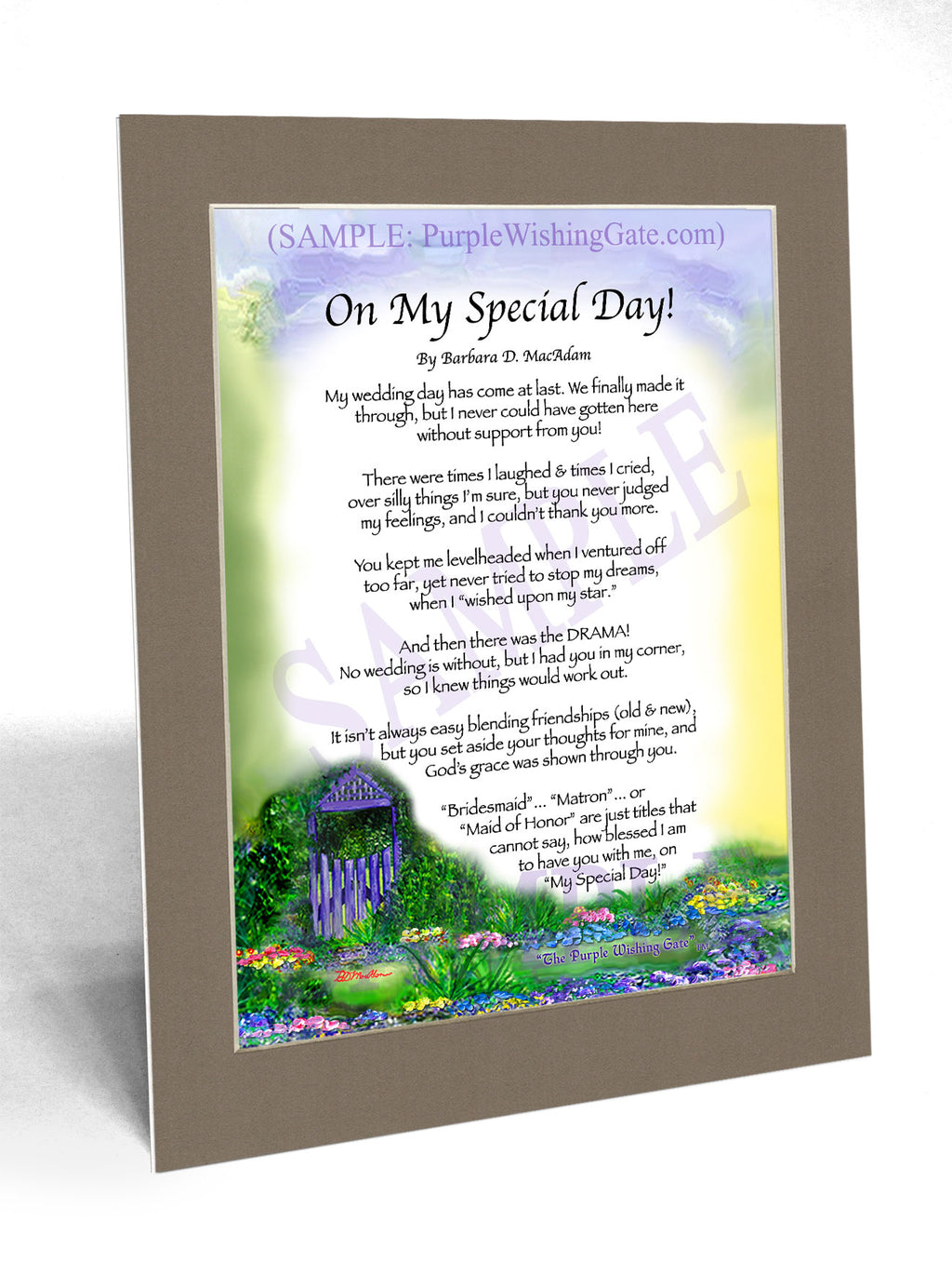 On My Special Day | Bridal Party Gift: Purple Wishing Gate / 8x10
