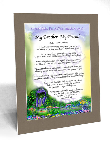 My Brother, My Friend - Gifts for Brother - PurpleWishingGate.com