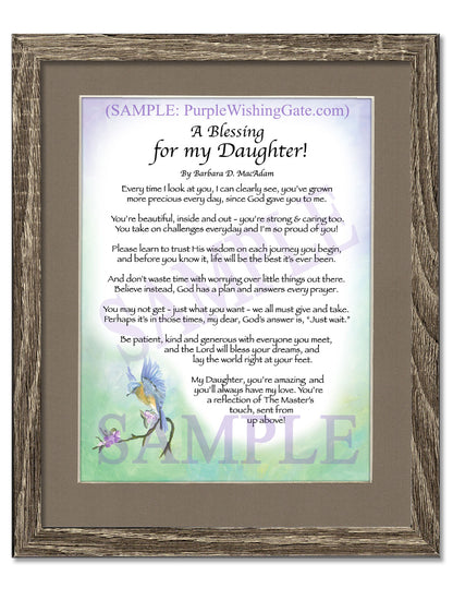 A Blessing for my Daughter! (child-adult) - Gifts for Daughter - PurpleWishingGate.com