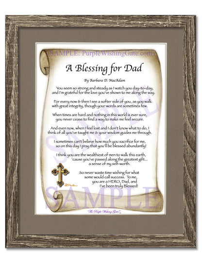 A Blessing for Dad - Gifts for Dad-Father - PurpleWishingGate.com
