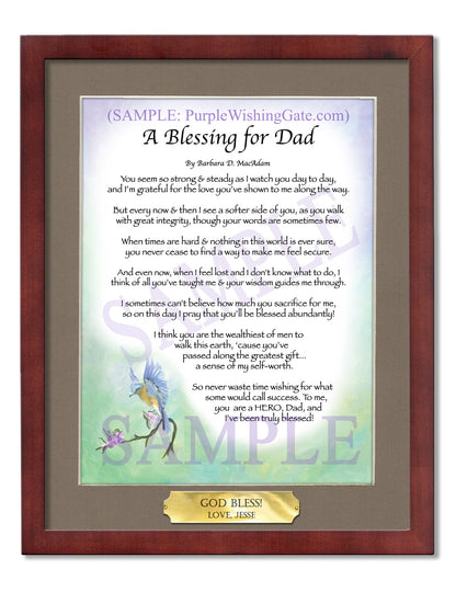 A Blessing for Dad - Gifts for Dad-Father - PurpleWishingGate.com