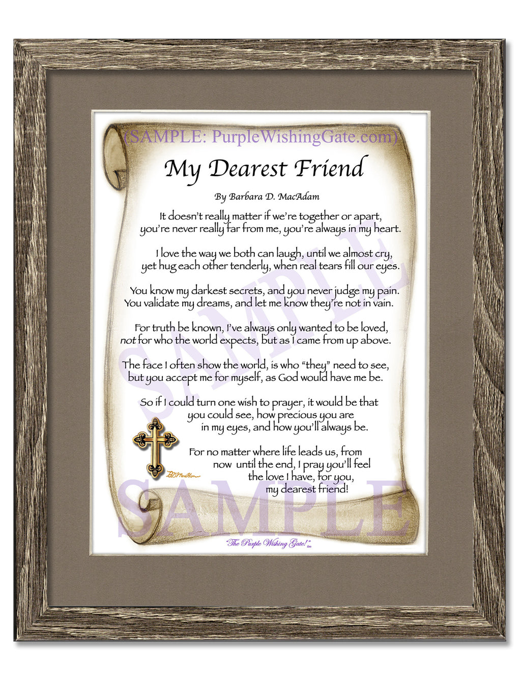 My Dearest Friend: Sepia Scroll / 8x10 / 8x10 Birchwood
