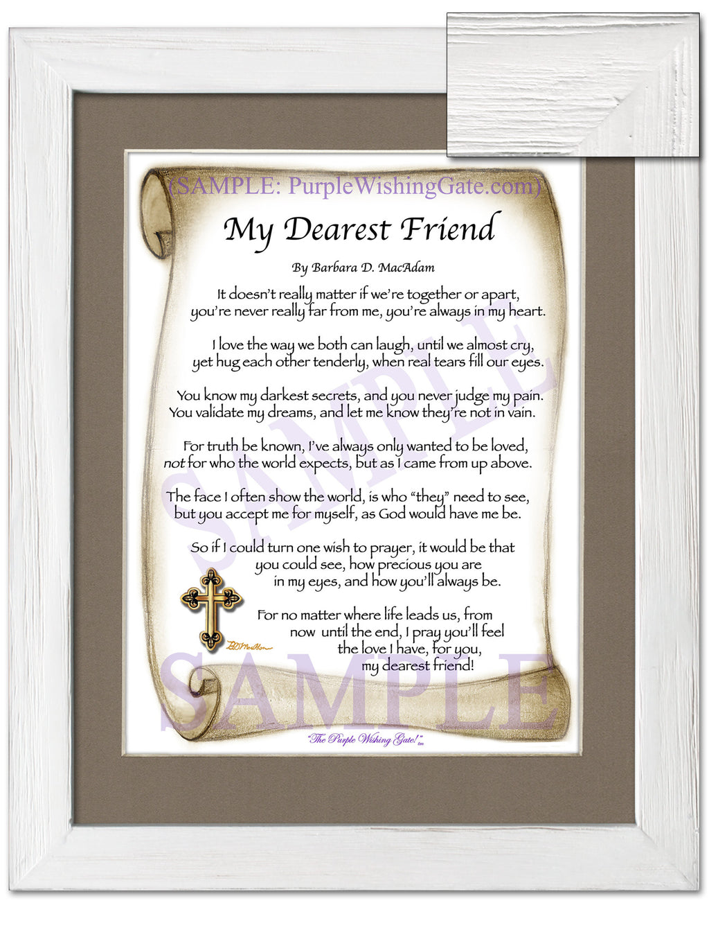 My Dearest Friend: Sepia Scroll / 8x10 / 8x10 White Wash
