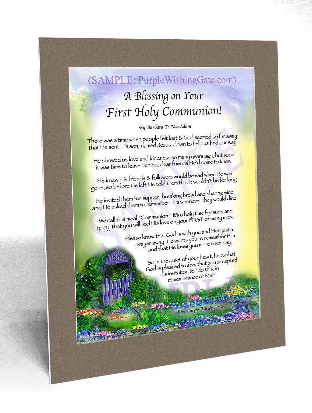 A Blessing on Your First Holy Communion: Purple Wishing Gate / 8x10
