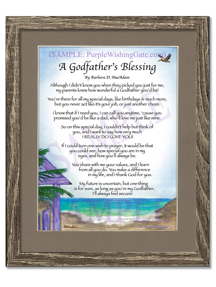 A Godfather's Blessing: Personalized, Framed Gift! 