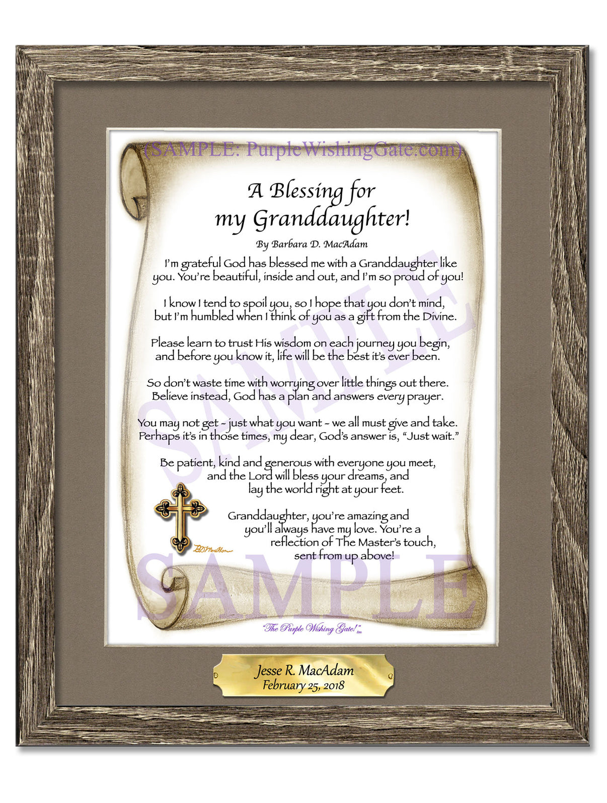 A Blessing for My Granddaughter! (child-adult) - Gifts for Granddaughter - PurpleWishingGate.com