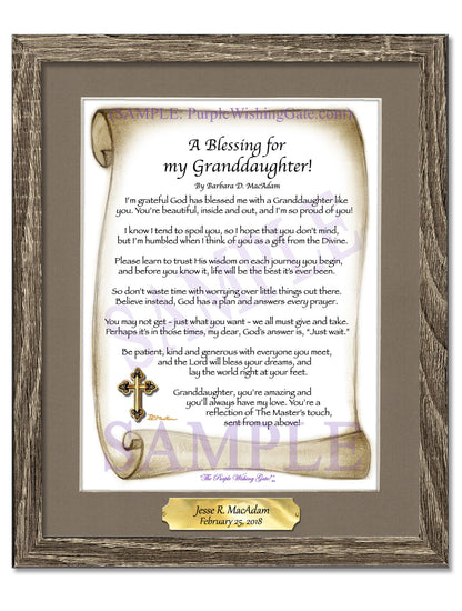 A Blessing for My Granddaughter! (child-adult) - Gifts for Granddaughter - PurpleWishingGate.com