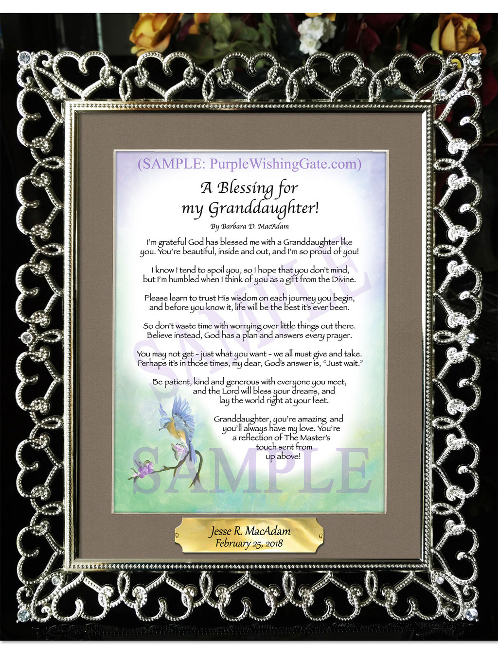 A Blessing for My Granddaughter! (child-adult) - Gifts for Granddaughter - PurpleWishingGate.com