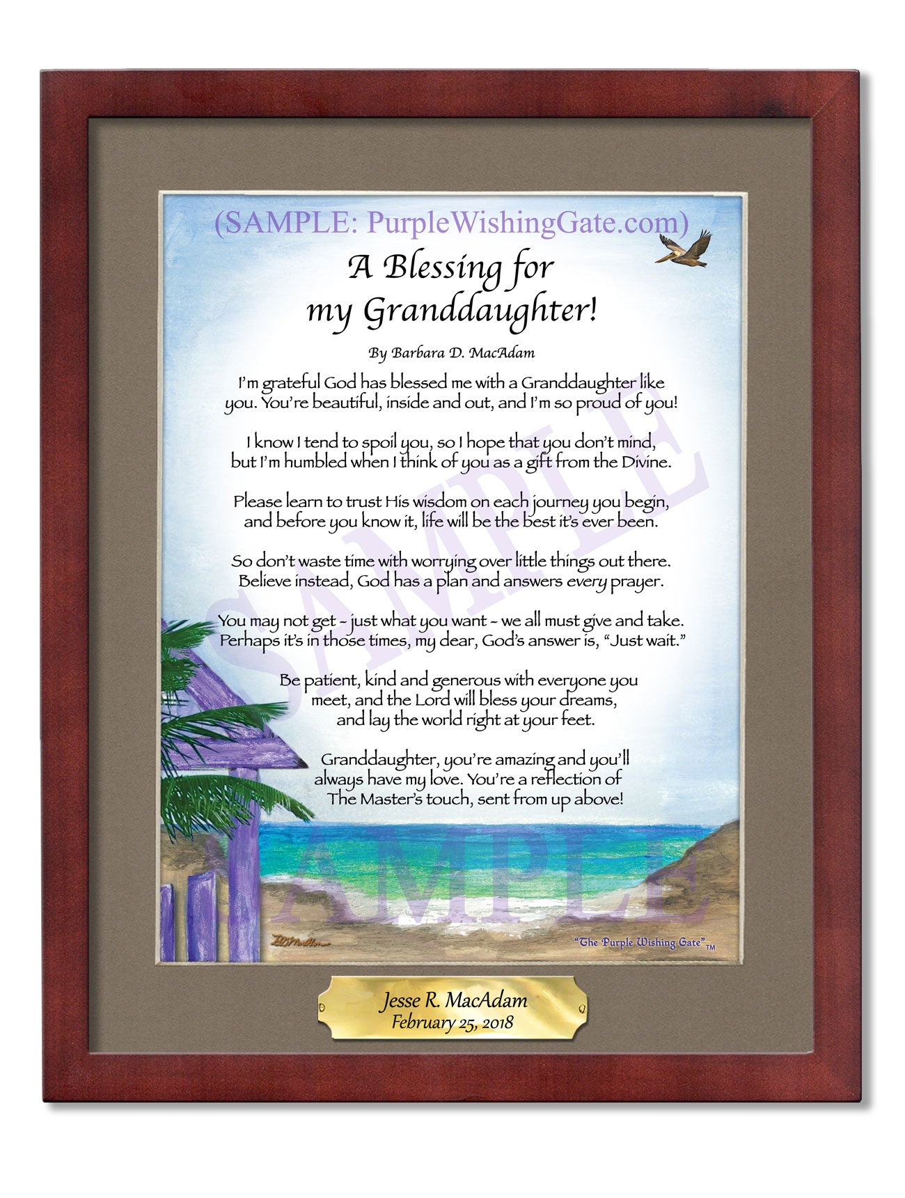 A Blessing for My Granddaughter! (child-adult) - Gifts for Granddaughter - PurpleWishingGate.com