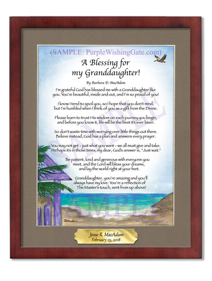 A Blessing for My Granddaughter! (child-adult) - Gifts for Granddaughter - PurpleWishingGate.com