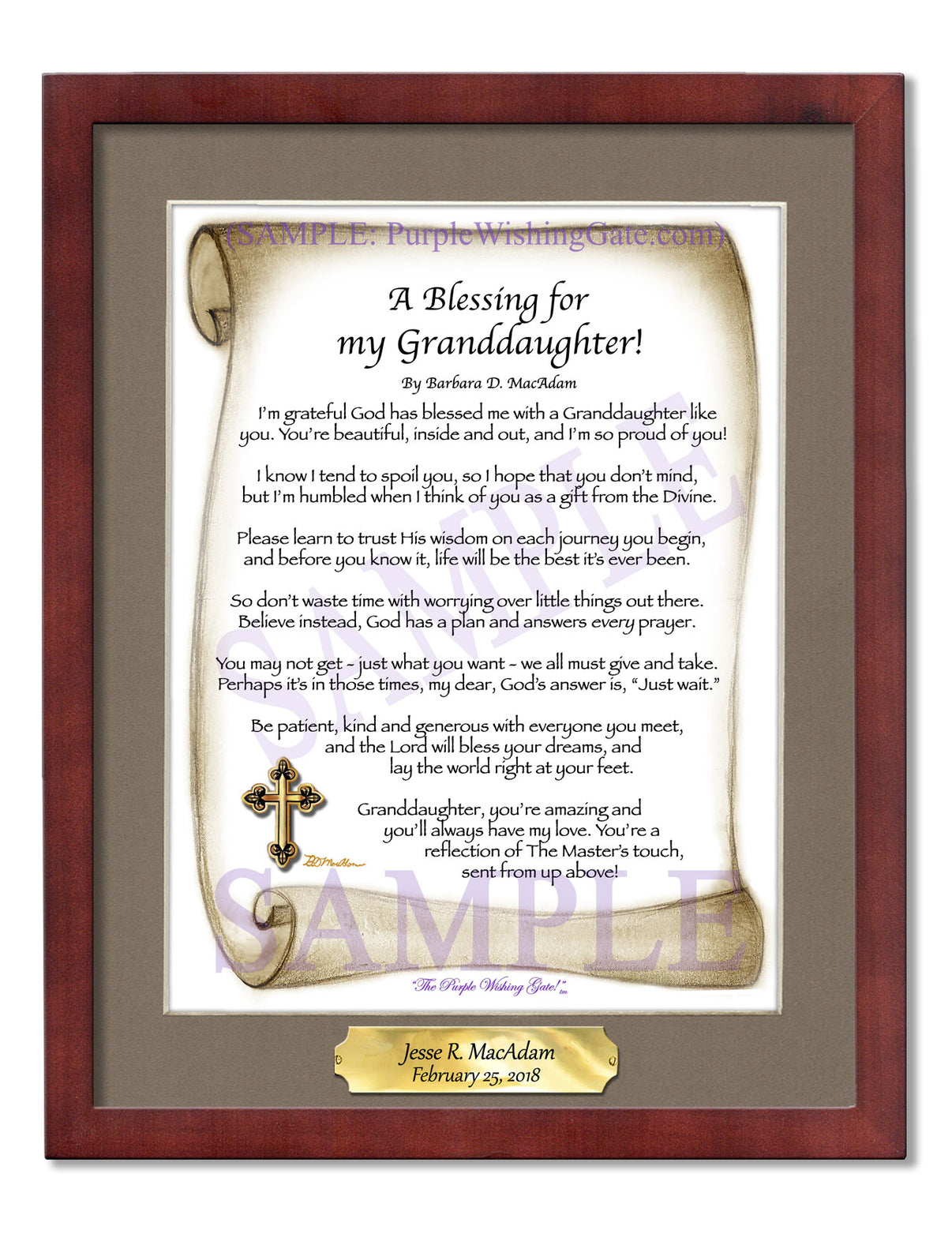 A Blessing for My Granddaughter! (child-adult) - Gifts for Granddaughter - PurpleWishingGate.com
