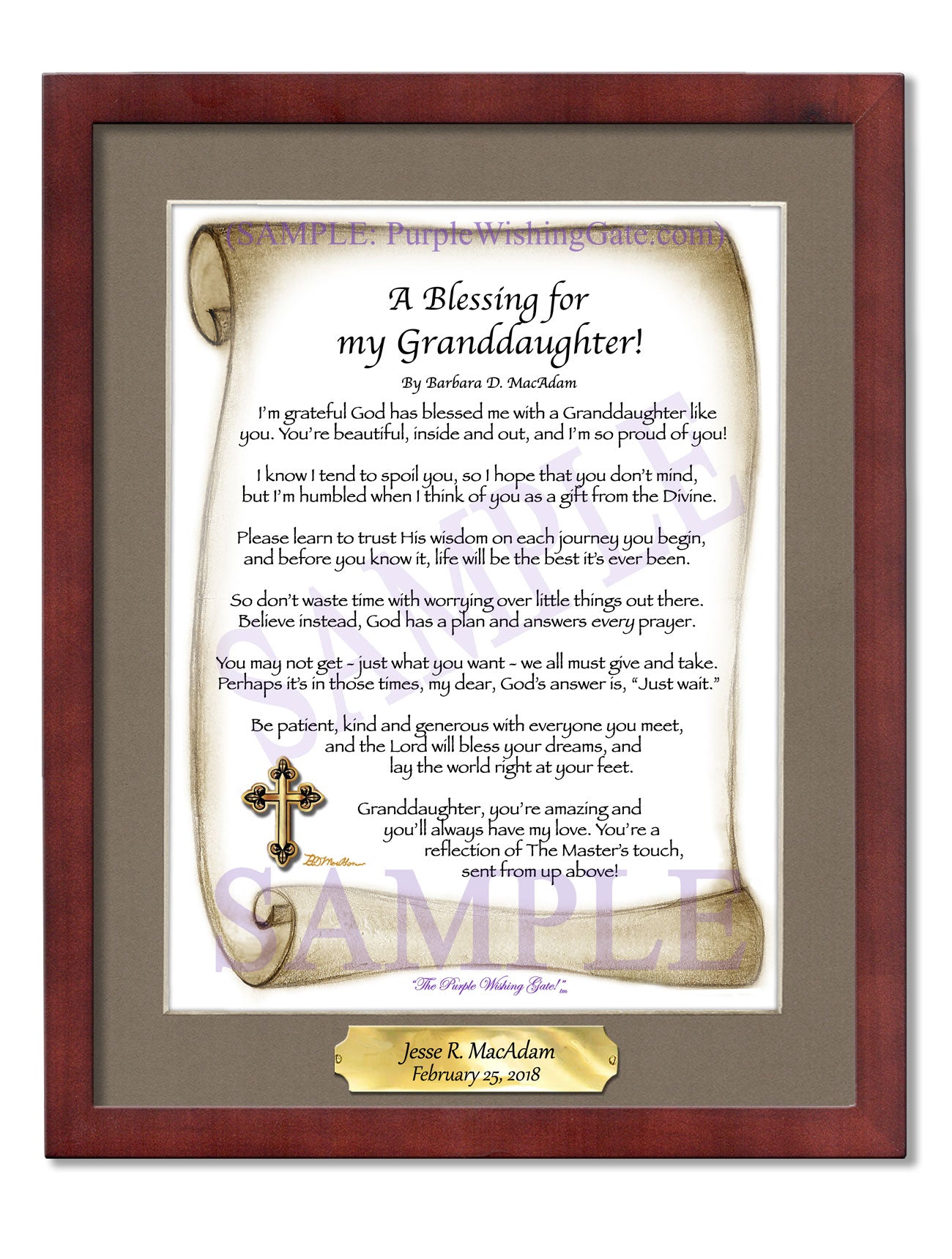 A Blessing for My Granddaughter! (child-adult) - Gifts for Granddaughter - PurpleWishingGate.com