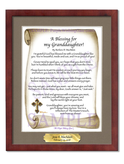 A Blessing for My Granddaughter! (child-adult) - Gifts for Granddaughter - PurpleWishingGate.com