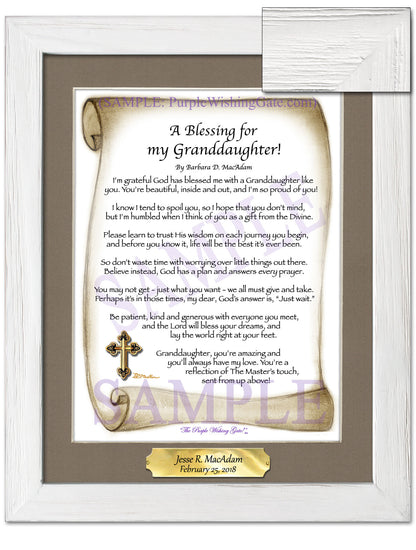 A Blessing for My Granddaughter! (child-adult) - Gifts for Granddaughter - PurpleWishingGate.com