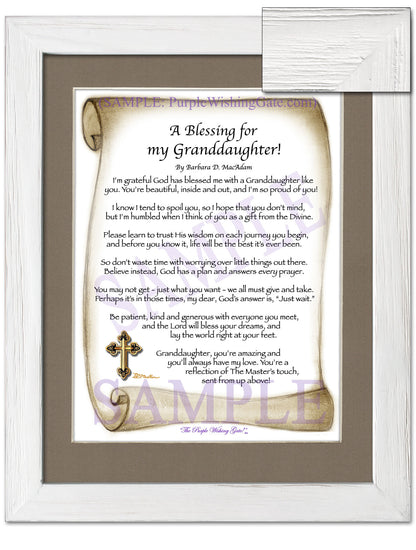 A Blessing for My Granddaughter! (child-adult) - Gifts for Granddaughter - PurpleWishingGate.com