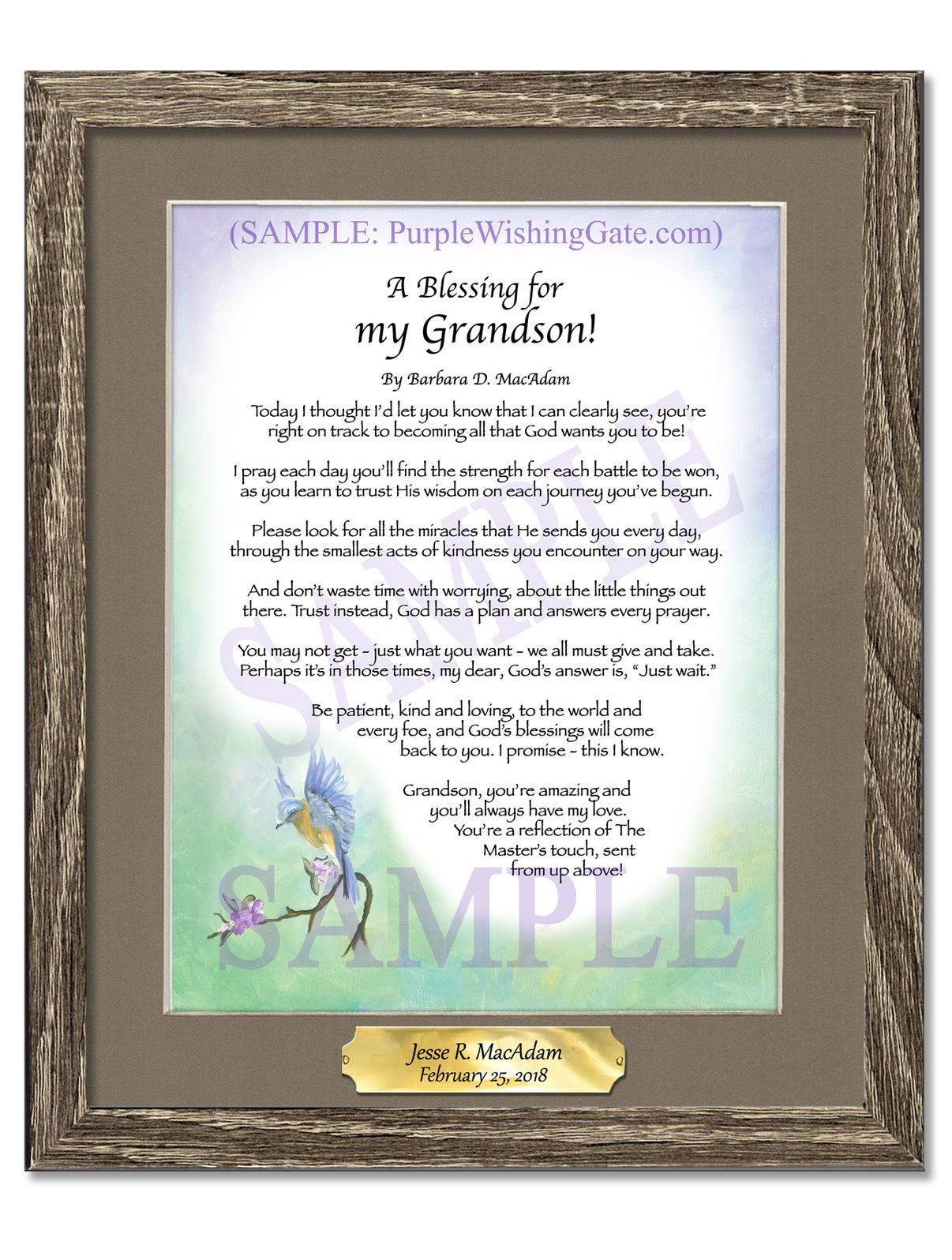 A Blessing for My Grandson! (child-adult) - Gifts for Grandson - PurpleWishingGate.com