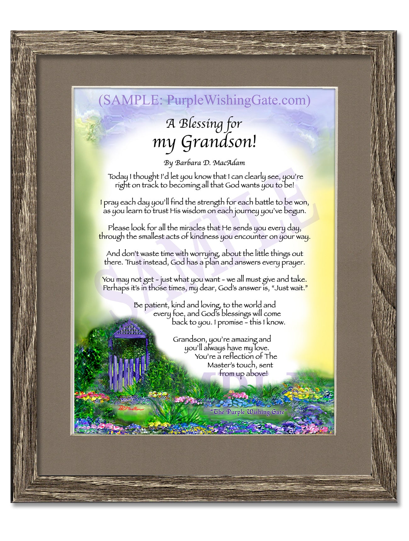 A Blessing for My Grandson! (child-adult) - Gifts for Grandson - PurpleWishingGate.com