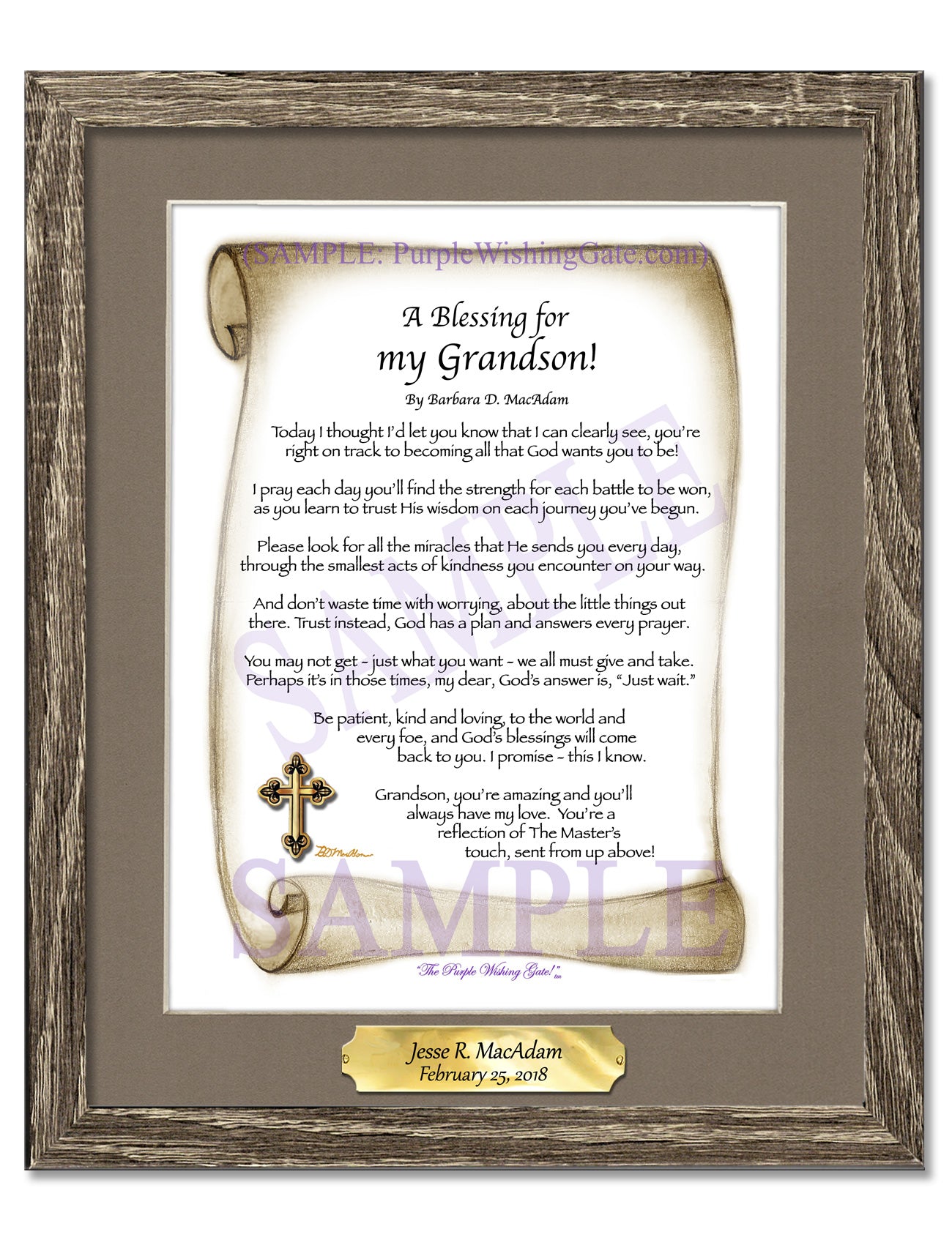 A Blessing for My Grandson! (child-adult) - Gifts for Grandson - PurpleWishingGate.com