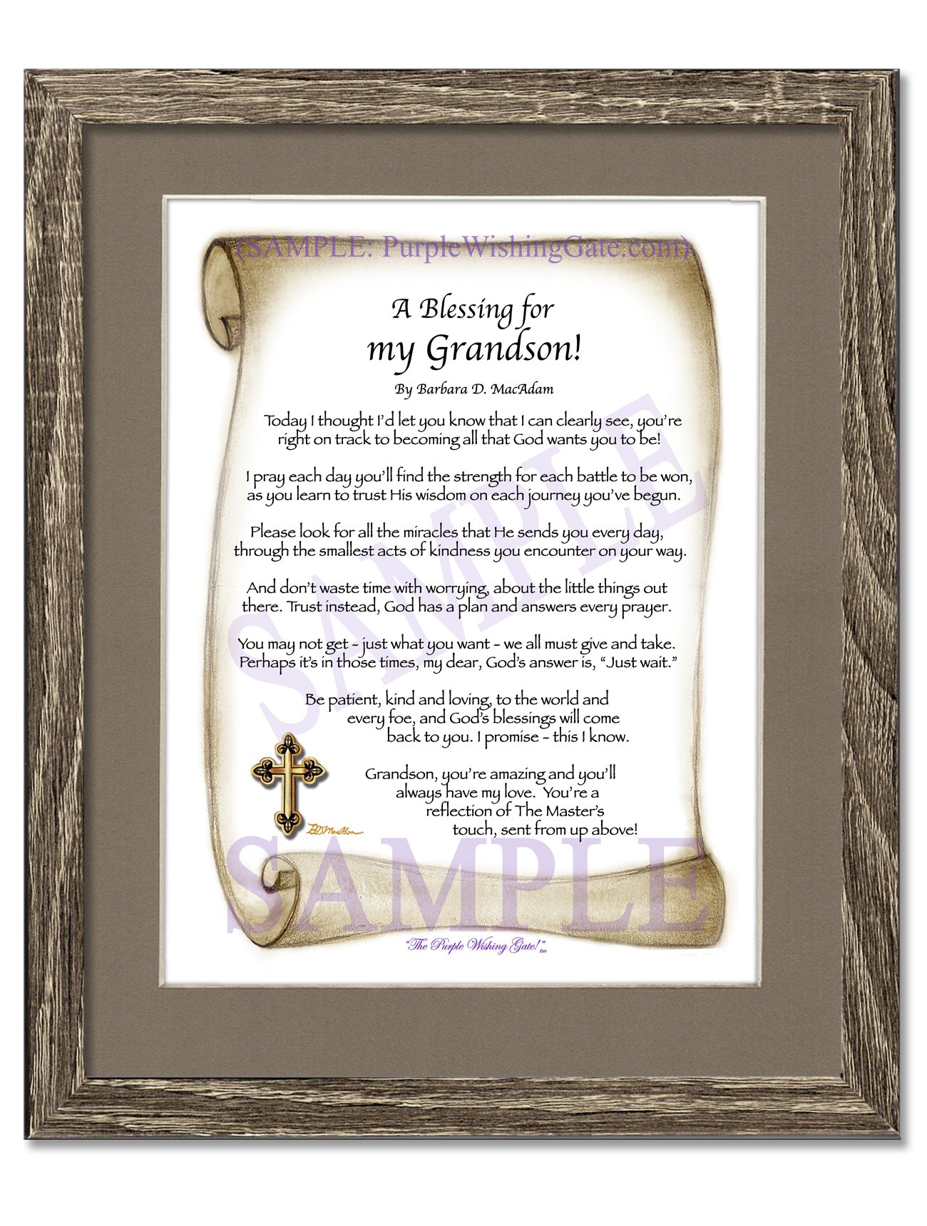 A Blessing for My Grandson! (child-adult) - Gifts for Grandson - PurpleWishingGate.com
