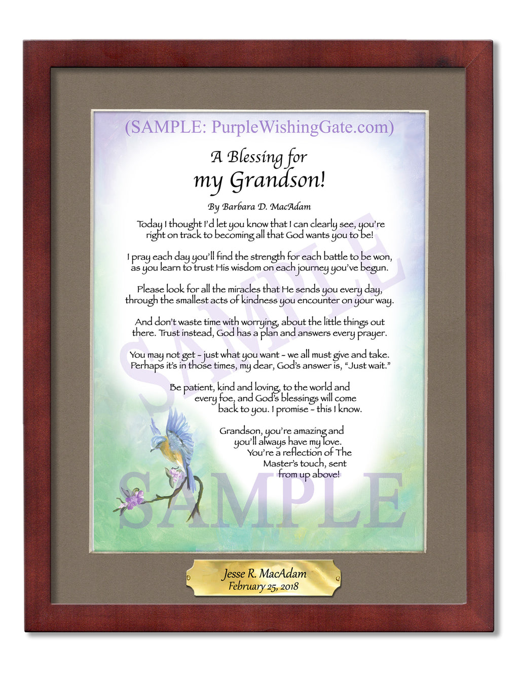 A Blessing for My Grandson! (child-adult) - Gifts for Grandson - PurpleWishingGate.com