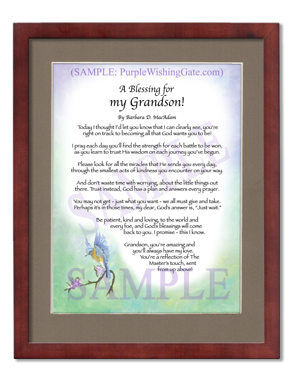 A Blessing for My Grandson! (child-adult) - Gifts for Grandson - PurpleWishingGate.com
