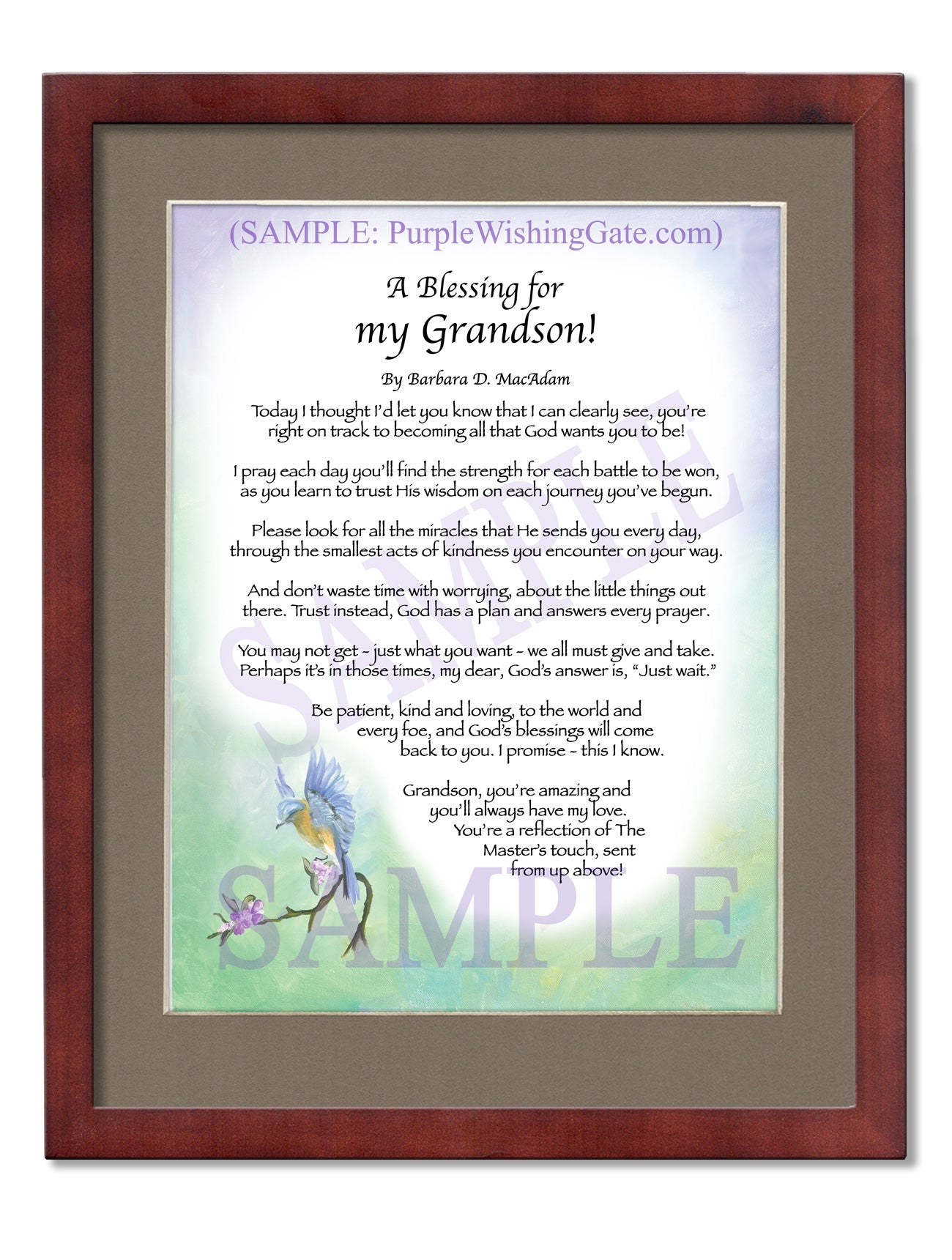 A Blessing for My Grandson! (child-adult) - Gifts for Grandson - PurpleWishingGate.com