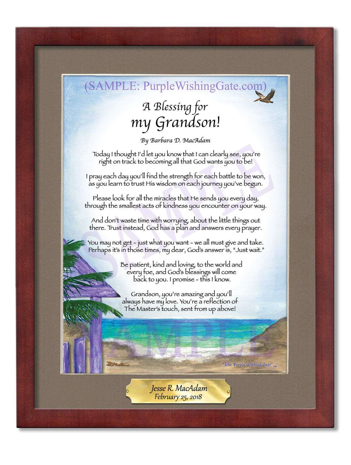 A Blessing for My Grandson! (child-adult) - Gifts for Grandson - PurpleWishingGate.com