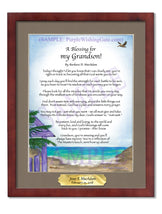 A Blessing for My Grandson! (child-adult) - Gifts for Grandson - PurpleWishingGate.com