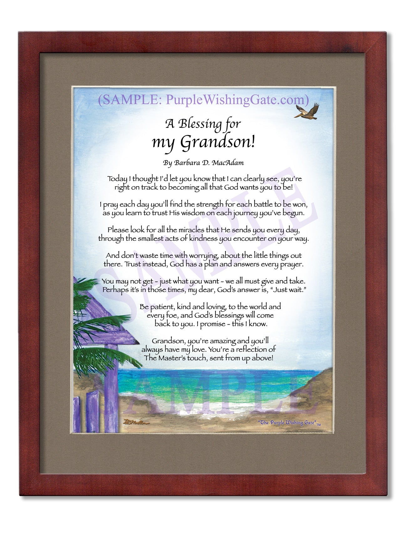 A Blessing for My Grandson! (child-adult) - Gifts for Grandson - PurpleWishingGate.com