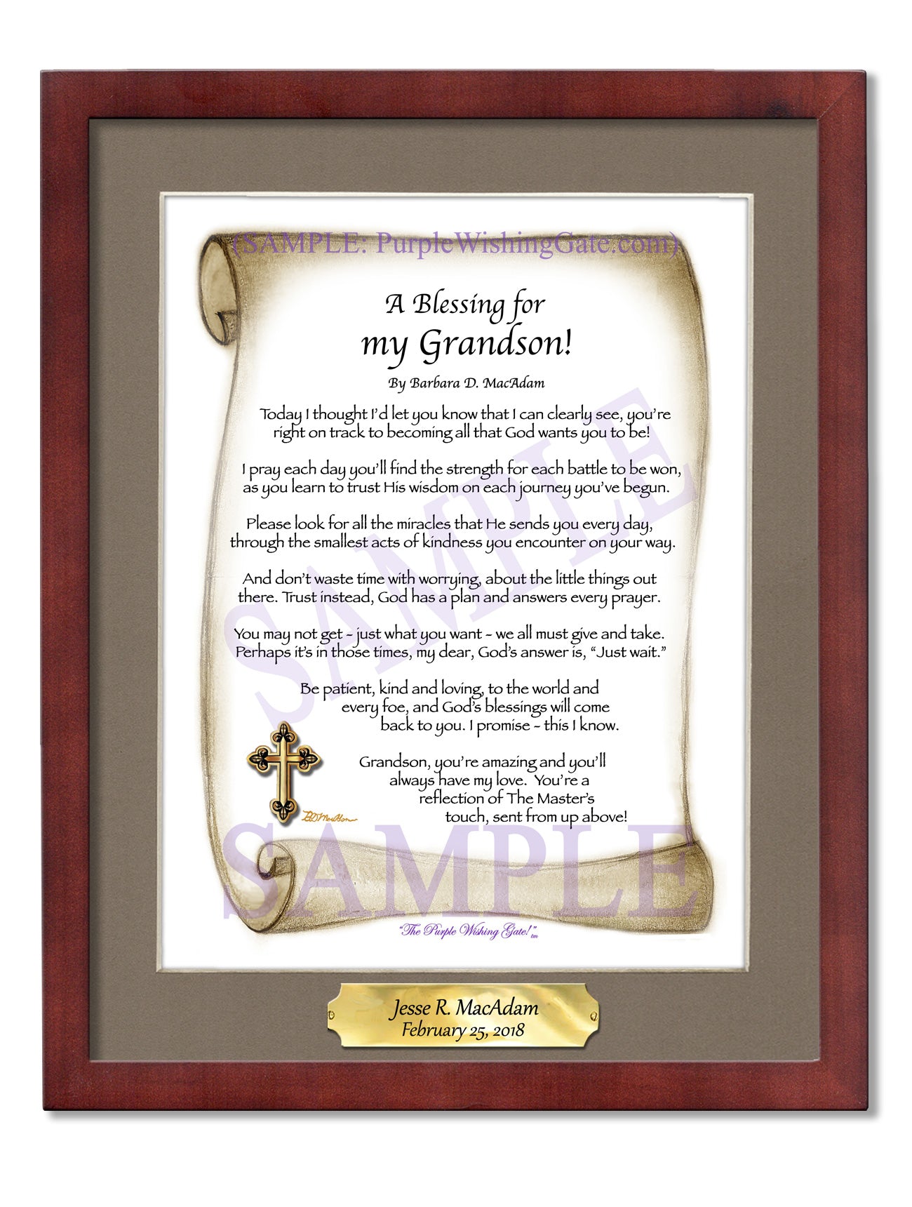 A Blessing for My Grandson! (child-adult) - Gifts for Grandson - PurpleWishingGate.com