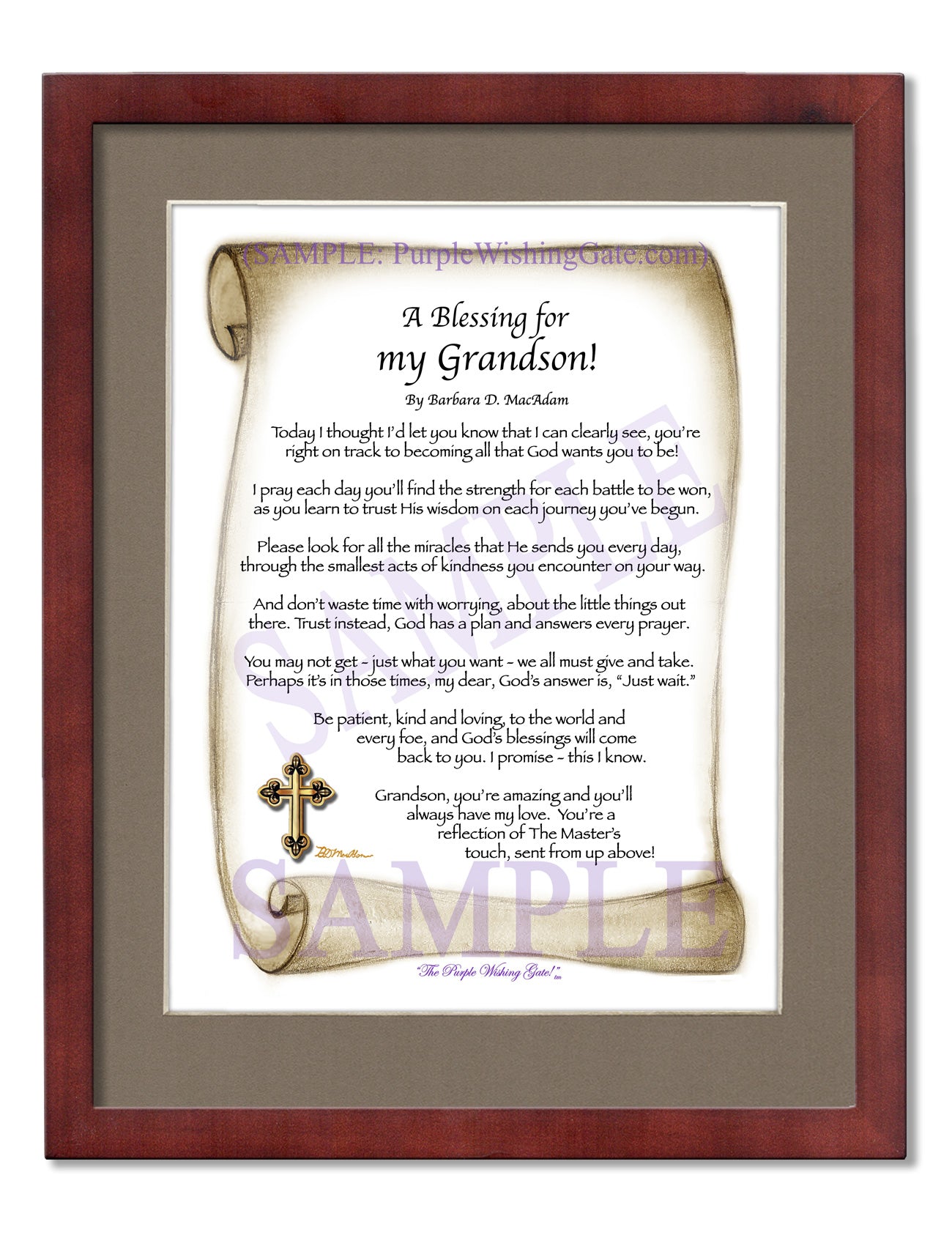 A Blessing for My Grandson! (child-adult) - Gifts for Grandson - PurpleWishingGate.com