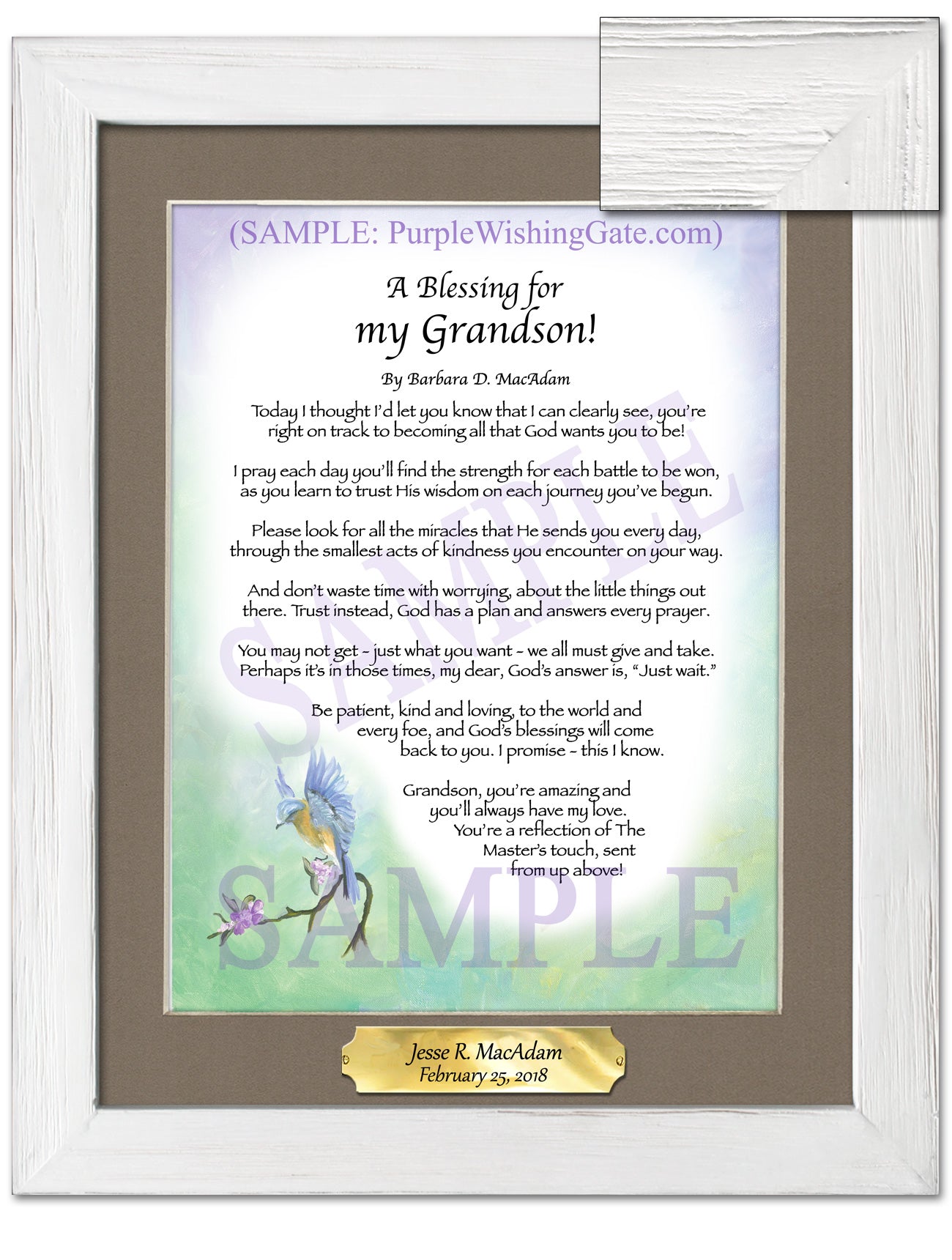 A Blessing for My Grandson! (child-adult) - Gifts for Grandson - PurpleWishingGate.com