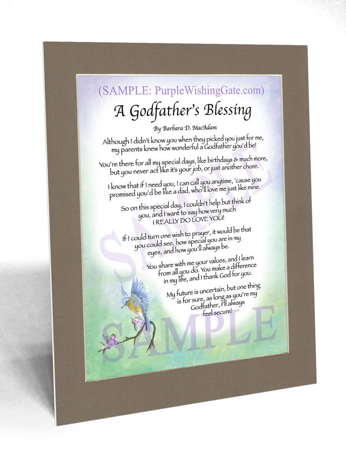 A Godfather's Blessing: Personalized, Framed Gift! | PurpleWishingGate