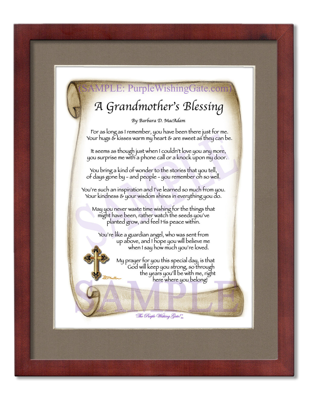 A Grandmother's Blessing: Sepia Scroll / 8x10 / 8x10 Classic Walnut
