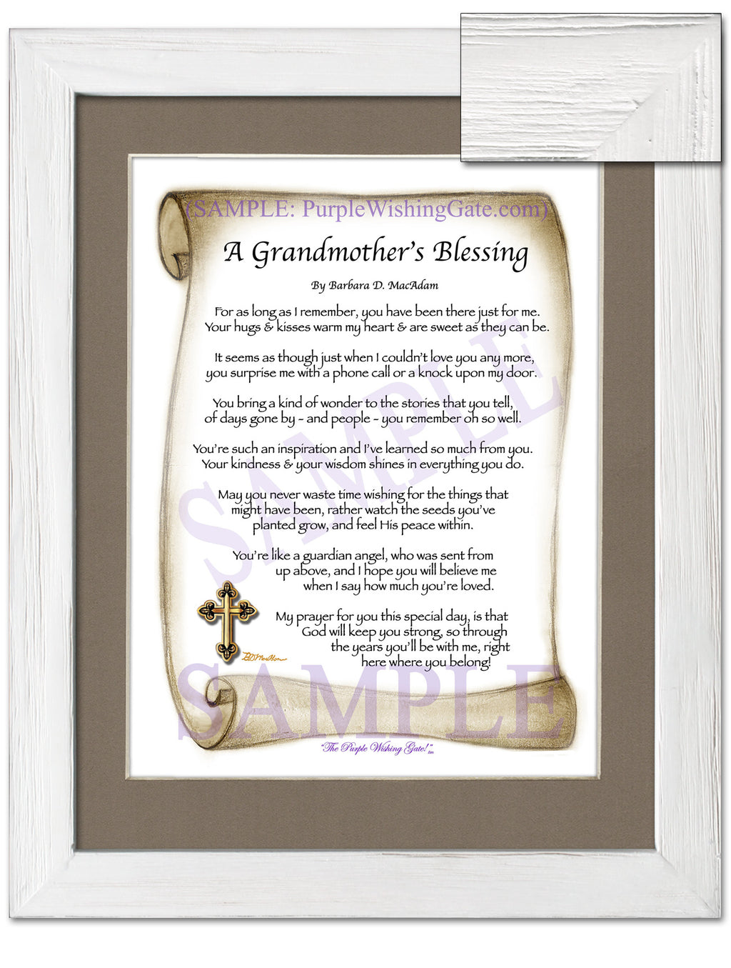 A Grandmother's Blessing: Sepia Scroll / 8x10 / 8x10 White Wash
