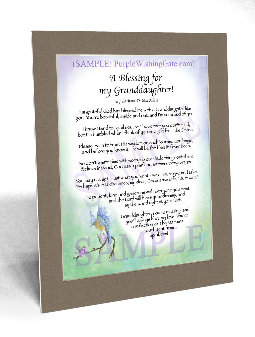 A Blessing for My Granddaughter! (child-adult) - Gifts for Granddaughter - PurpleWishingGate.com