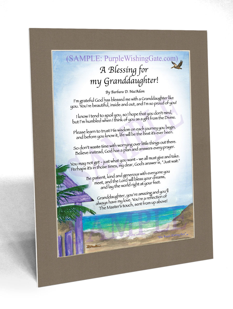 A Blessing for My Granddaughter: Personalized Gift | PurpleWishingGate