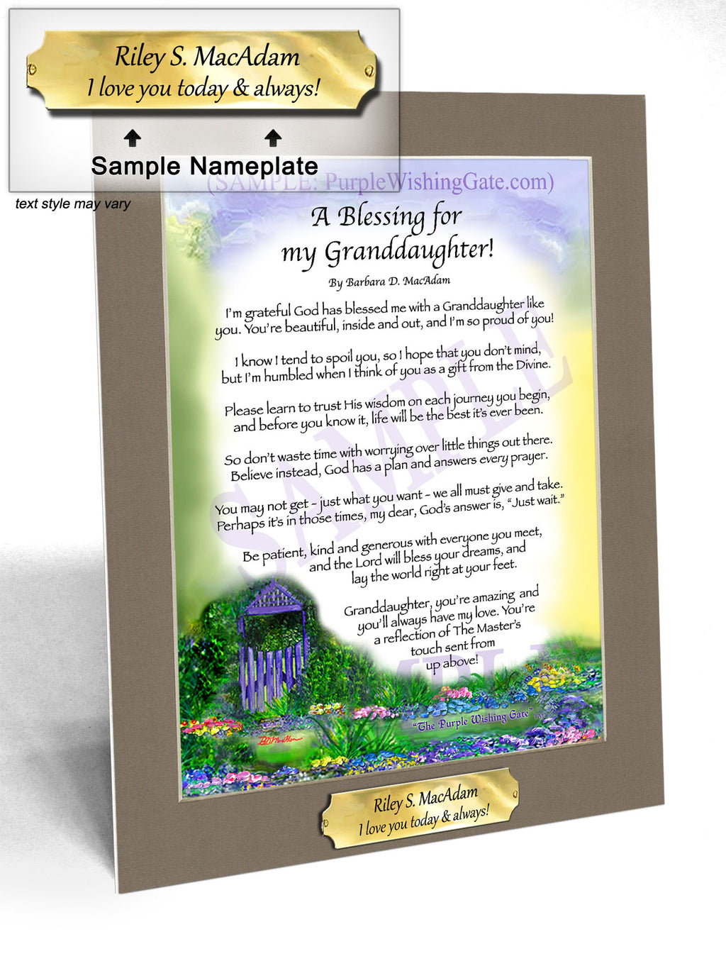 A Blessing for My Granddaughter! (child-adult) - Gifts for Granddaughter - PurpleWishingGate.com