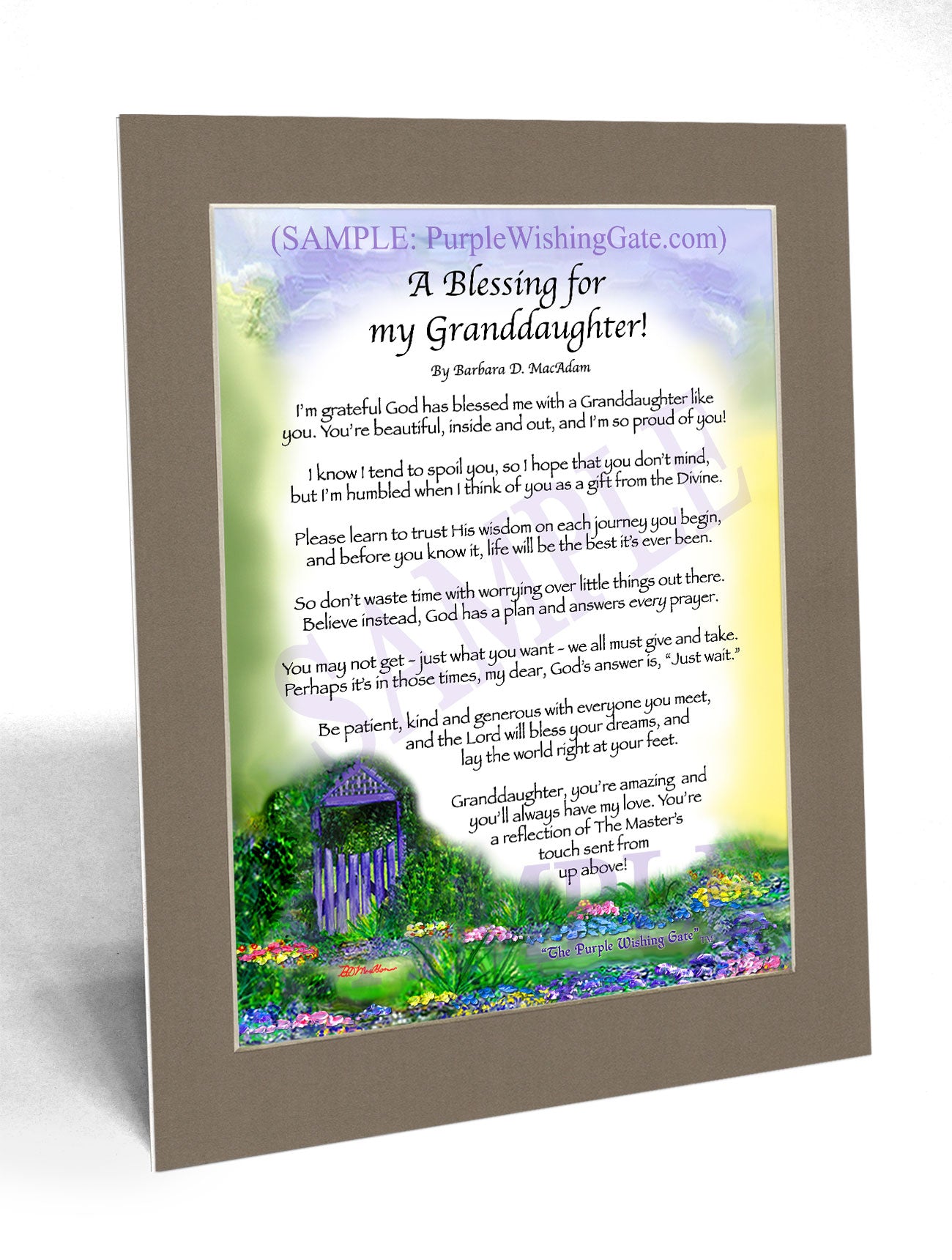 A Blessing for My Granddaughter! (child-adult) - Gifts for Granddaughter - PurpleWishingGate.com