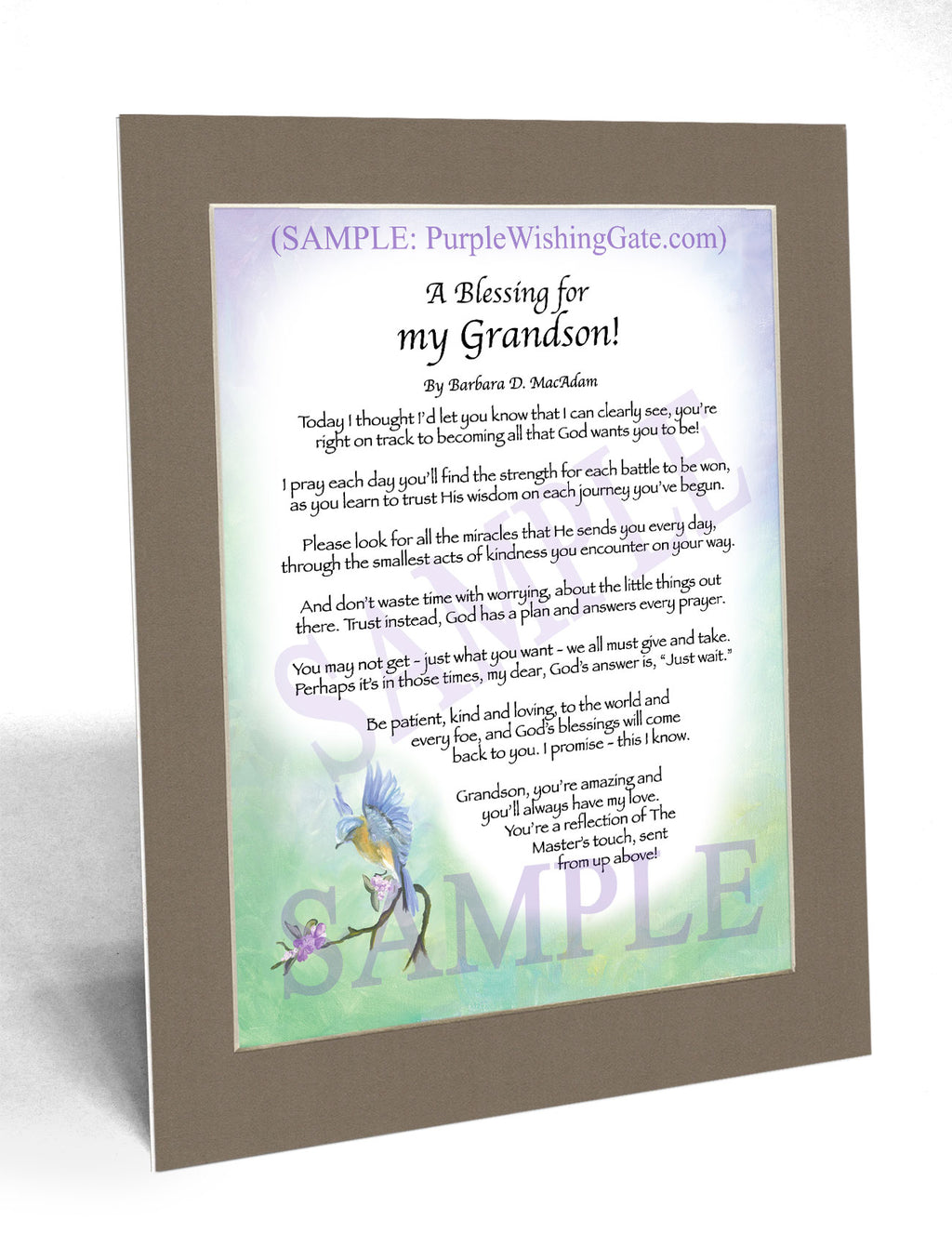A Blessing for My Grandson! (child-adult) - Gifts for Grandson - PurpleWishingGate.com