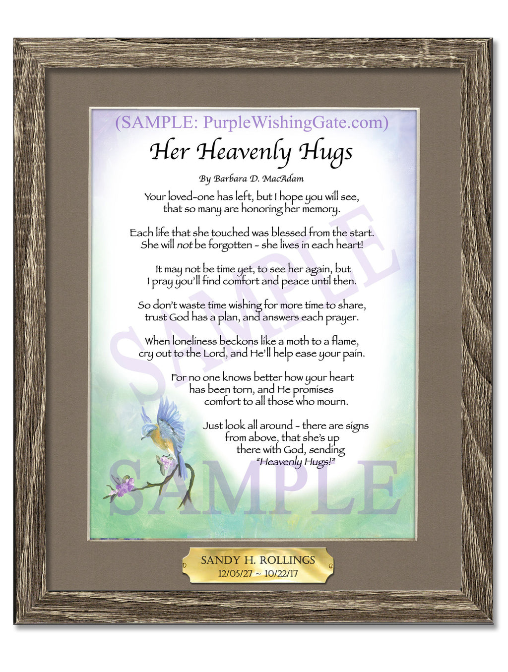 Her Heavenly Hugs - Sympathy Gift - PurpleWishingGate.com