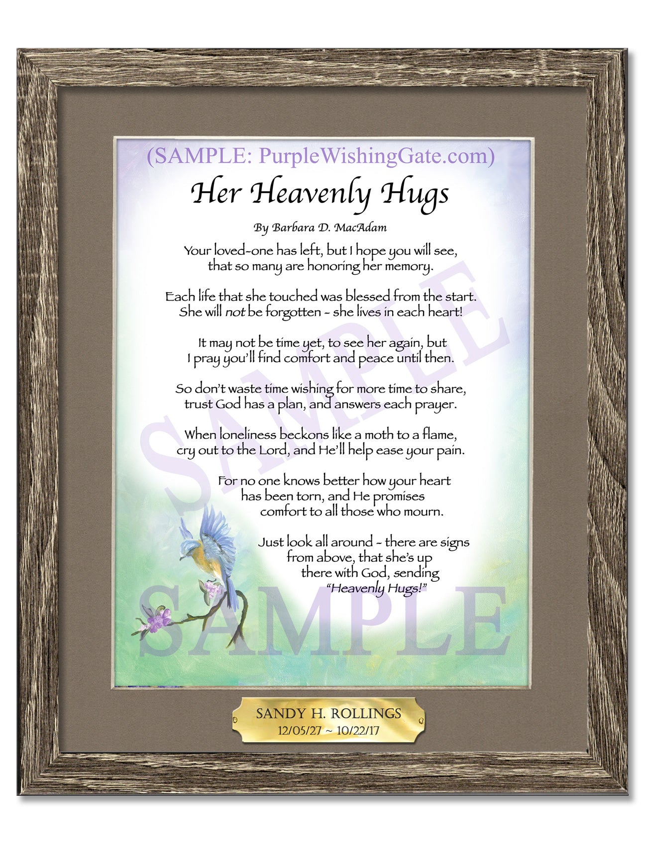 Her Heavenly Hugs - Sympathy Gift - PurpleWishingGate.com