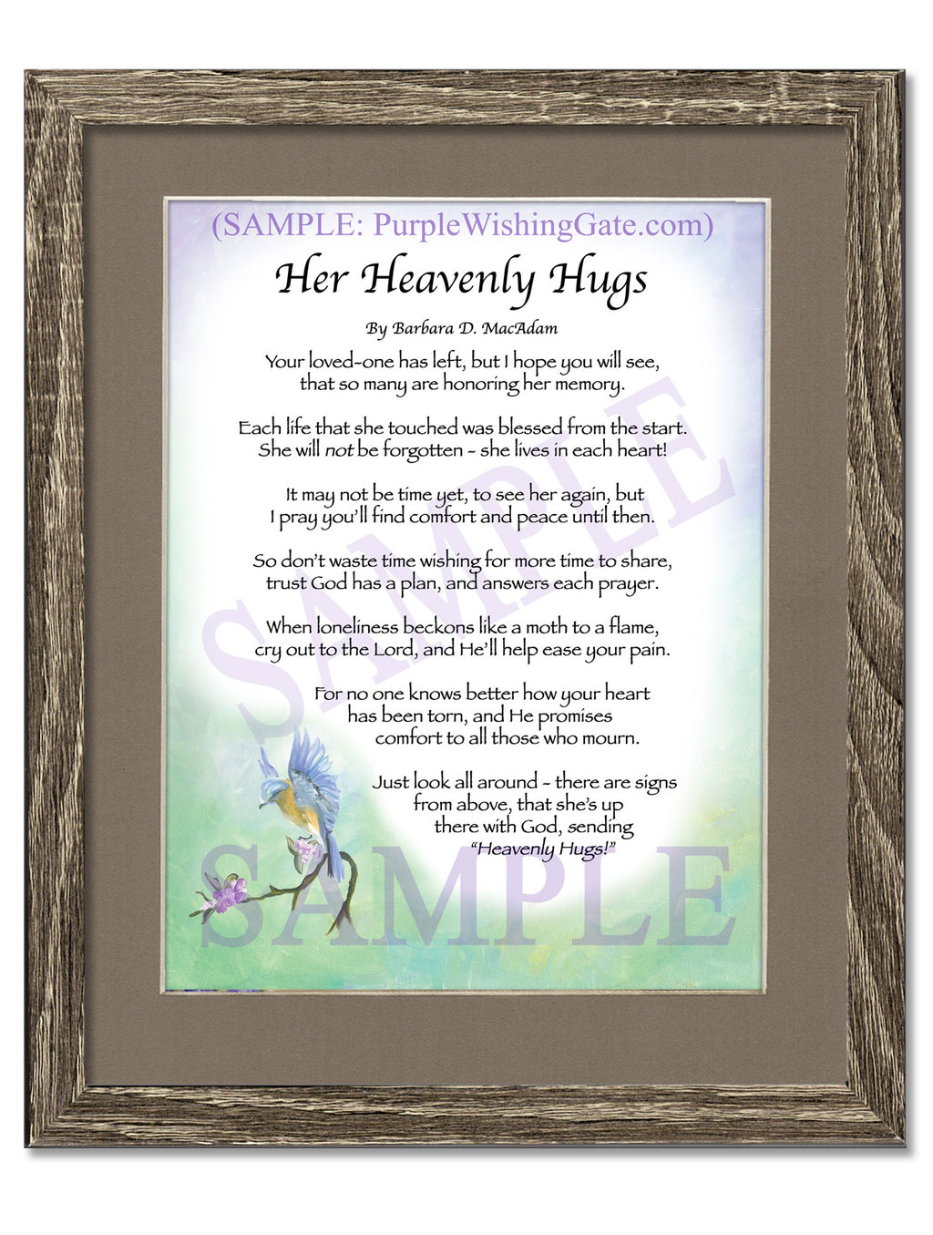 Her Heavenly Hugs: Bluebird / 8x10 / 8x10 Birchwood

