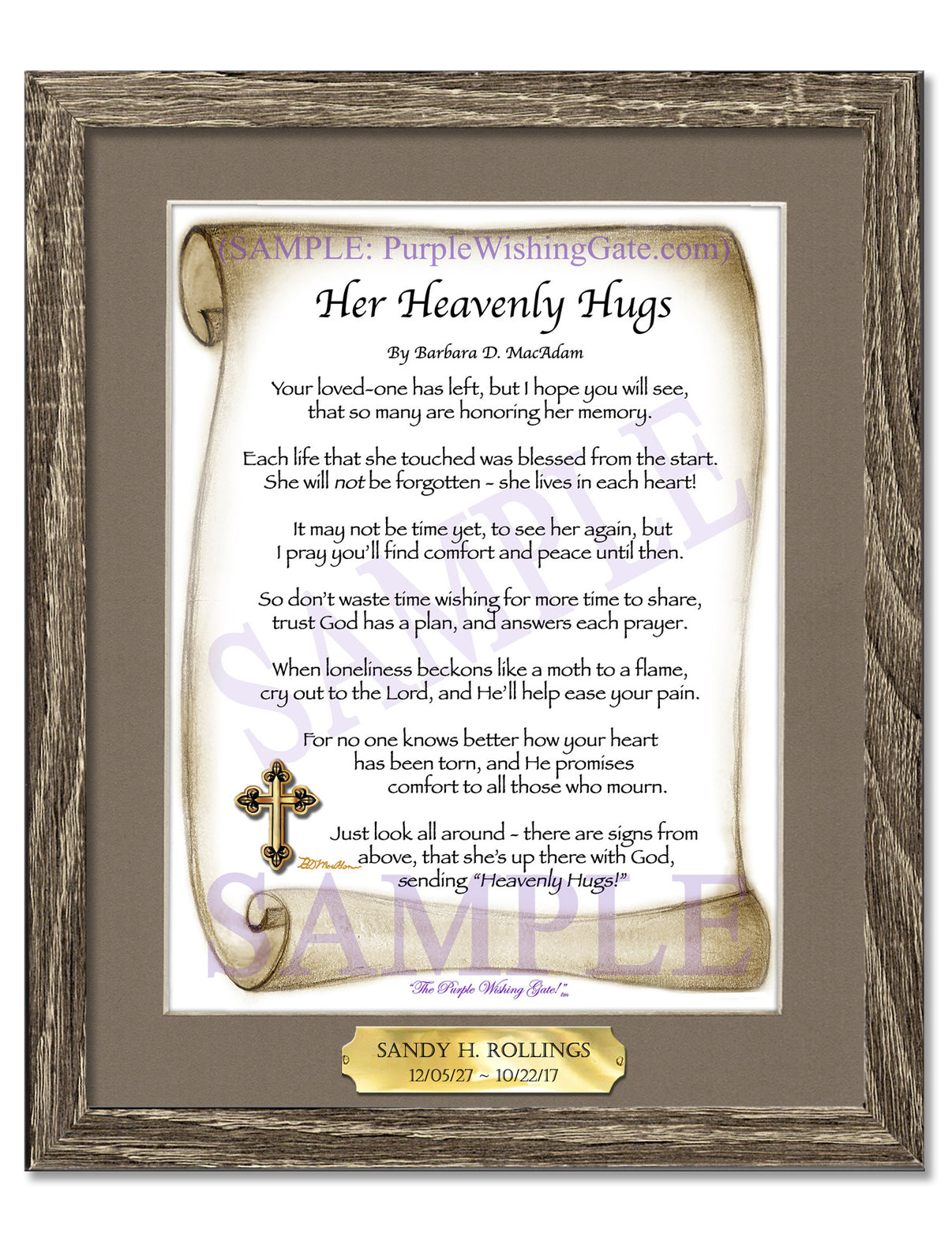 Her Heavenly Hugs - Sympathy Gift - PurpleWishingGate.com
