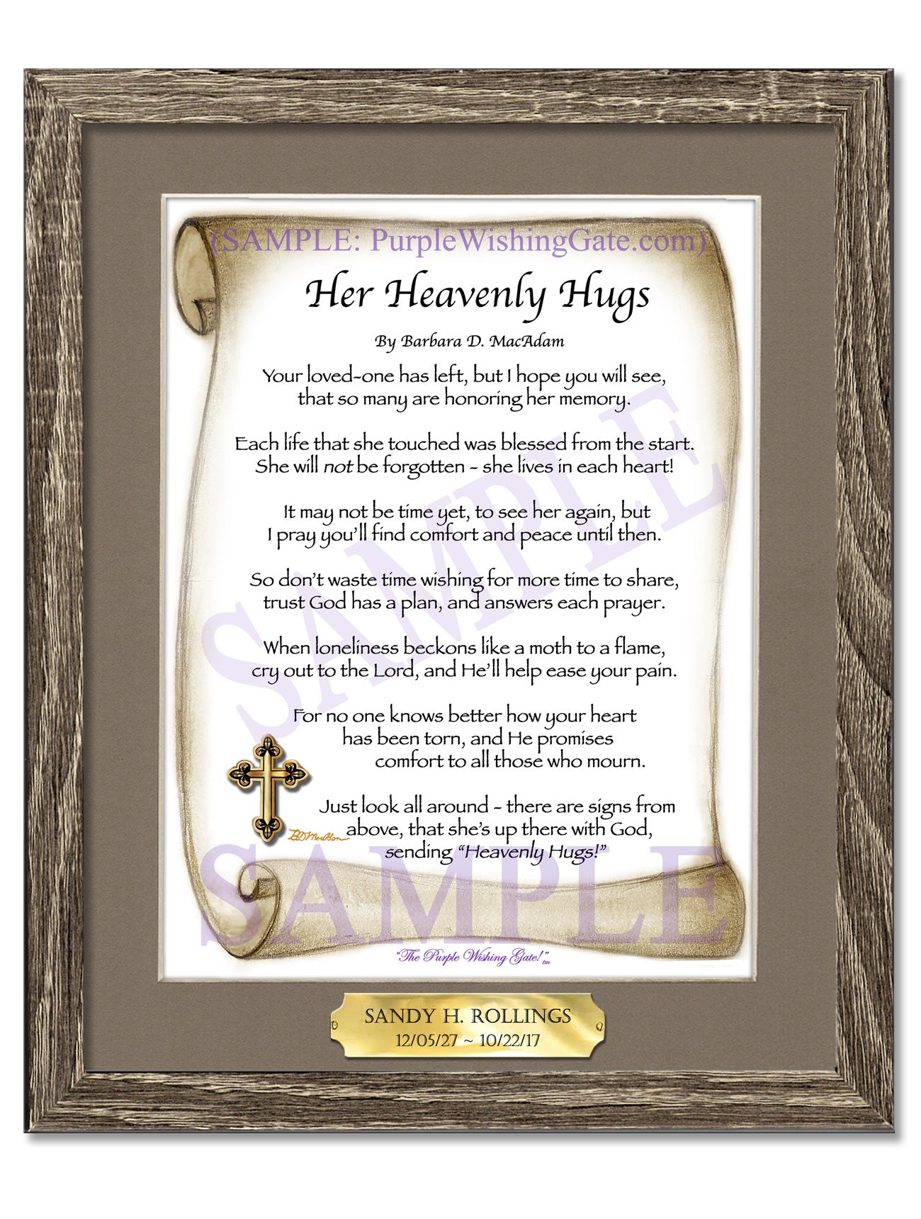 Her Heavenly Hugs - Sympathy Gift - PurpleWishingGate.com